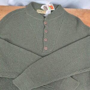 Men's USA Made Orton Brothers Fisherman Neck Henley Sweater XL